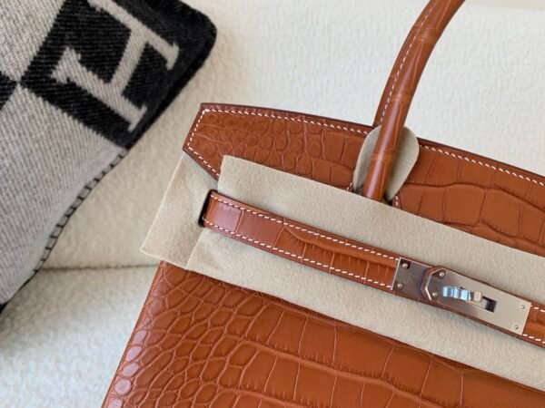 Top Handmade Birkin 30CM Matte Alligator Silver Hardware Original Quality