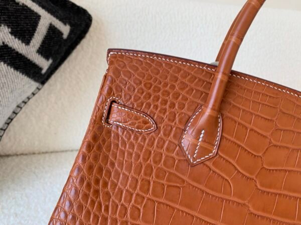 Top Handmade Birkin 30CM Matte Alligator Silver Hardware Original Quality