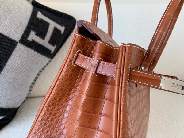 Top Handmade Birkin 30CM Matte Alligator Silver Hardware Original Quality