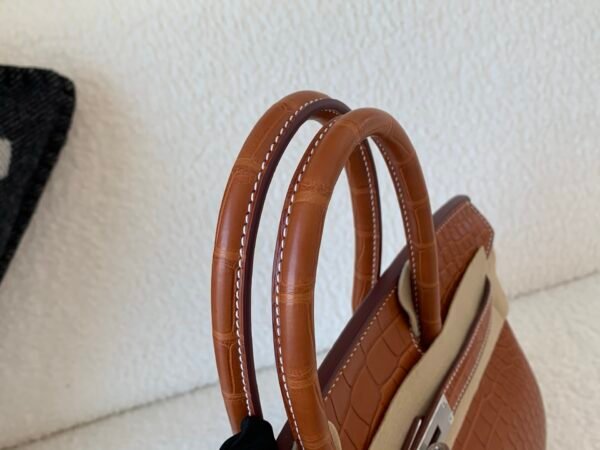 Top Handmade Birkin 30CM Matte Alligator Silver Hardware Original Quality