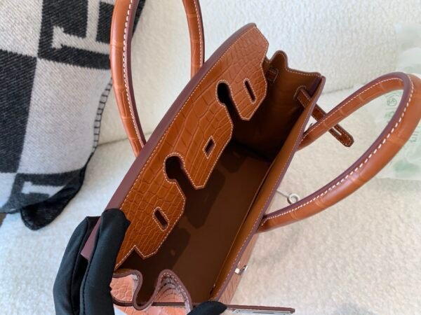 Top Handmade Birkin 30CM Matte Alligator Silver Hardware Original Quality