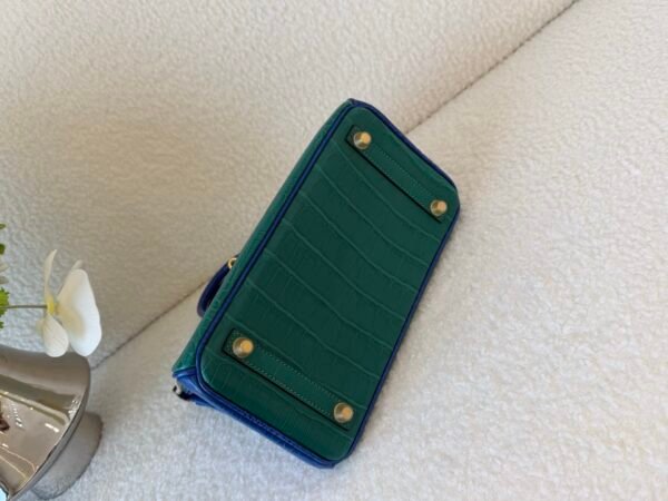 Full Handmade Birkin 25CM Z6 Malachite Alligator Leather Gold Hardware