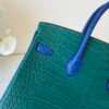 Full Handmade Birkin 25CM Z6 Malachite Alligator Leather Gold Hardware