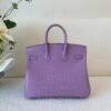 Birkin 25CM X9 Mauve Sylvestre Ladies Handbag Porosus Leather SHW