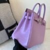 Birkin 25CM X9 Mauve Sylvestre Ladies Handbag Porosus Leather SHW
