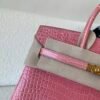 Top Handmade Birkin 25CM 94 Terre Cuite Ladies Handbag Porosus Leather GHW