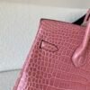 Top Handmade Birkin 25CM 94 Terre Cuite Ladies Handbag Porosus Leather GHW
