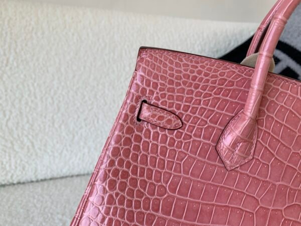 Top Handmade Birkin 25CM 94 Terre Cuite Ladies Handbag Porosus Leather GHW