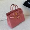 Top Handmade Birkin 25CM 94 Terre Cuite Ladies Handbag Porosus Leather GHW
