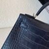 France custom made Mini Kelly 19CM 76 Bleu Indigo Alligator Leather SHW