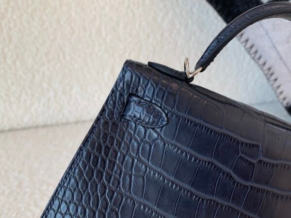 France custom made Mini Kelly 19CM 76 Bleu Indigo Alligator Leather SHW