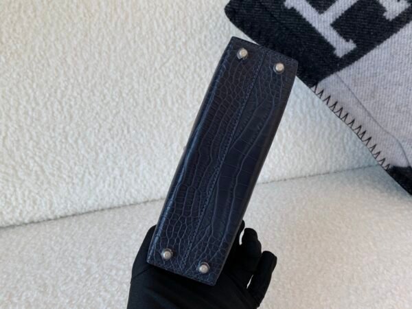 France custom made Mini Kelly 19CM 76 Bleu Indigo Alligator Leather SHW