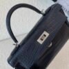 France custom made Mini Kelly 19CM 76 Bleu Indigo Alligator Leather SHW