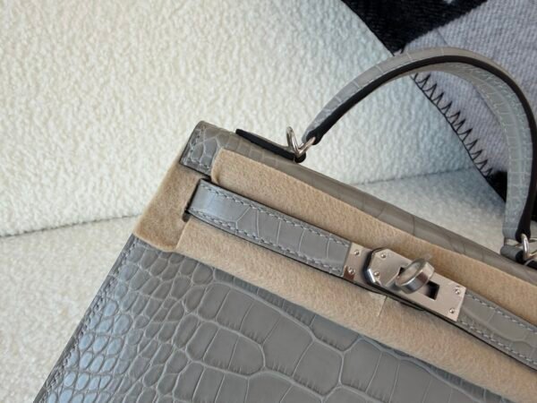 Top Handmade USA Shipping Mini Kelly 19CM 0V Alligator Leather Silver Hardware