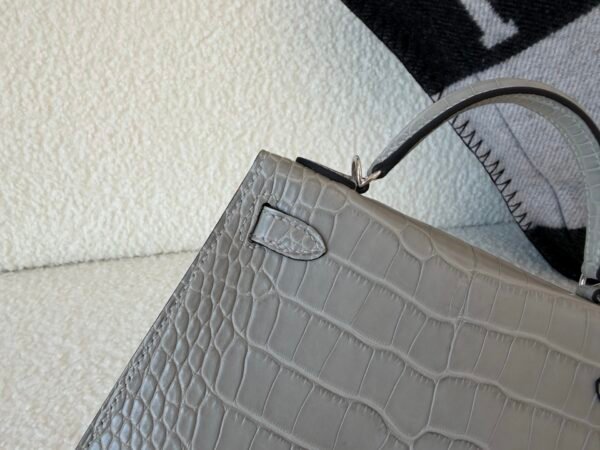 Top Handmade USA Shipping Mini Kelly 19CM 0V Alligator Leather Silver Hardware