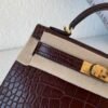 Global shipping Mini Kelly 19CM 41 Havane Alligator Leather Gold Hardware