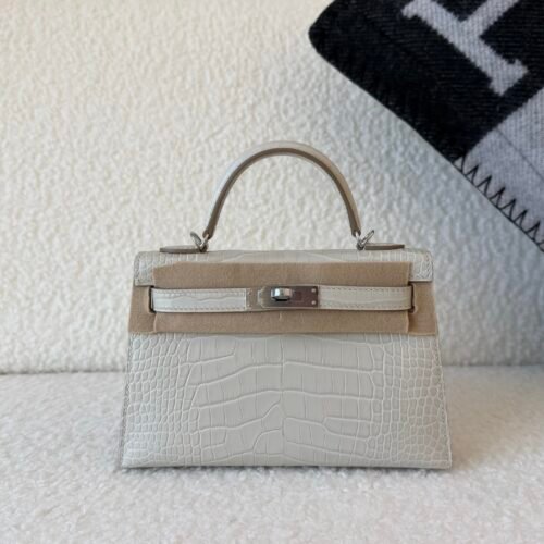 USA Shipping Mini Kelly 19CM 8L Alligator Leather Silver Hardware Full Handmade