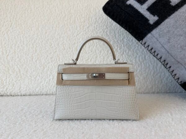 USA Shipping Mini Kelly 19CM 8L Alligator Leather Silver Hardware Full Handmade