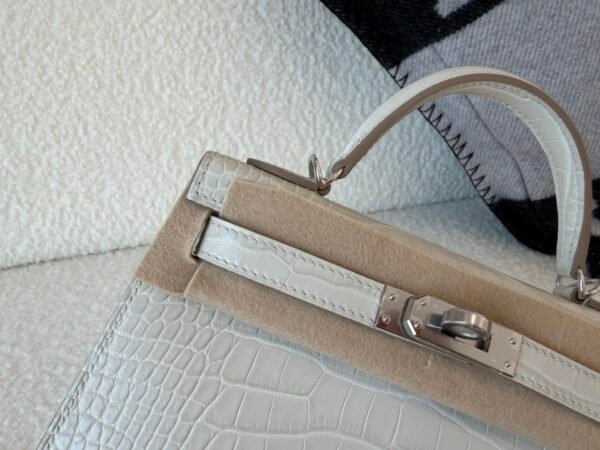 USA Shipping Mini Kelly 19CM 8L Alligator Leather Silver Hardware Full Handmade