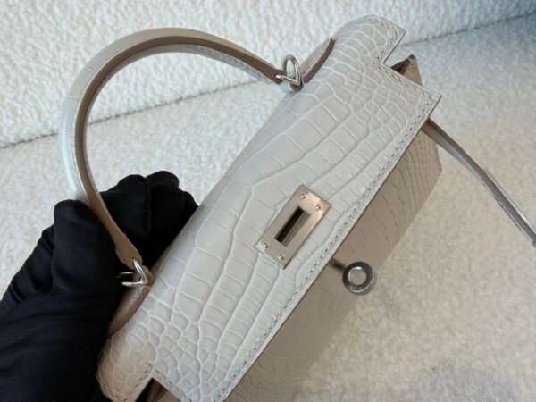 USA Shipping Mini Kelly 19CM 8L Alligator Leather Silver Hardware Full Handmade
