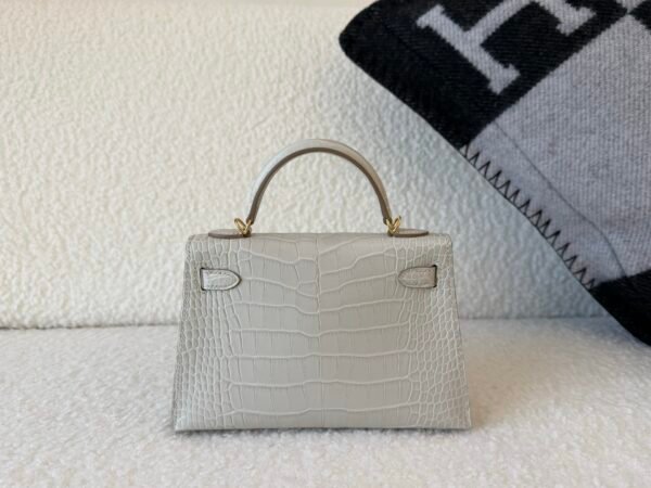 Top Handmade Mini Kelly 19CM 8L Alligator Leather Gold Hardware