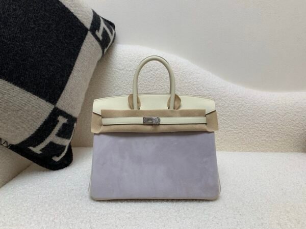 Birkin 25cm X9 Mauve Sylvestre Suede 10 Carie Swift Leather SHW Whole Shipping