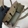 Full Handmade Birkin 30CM 18 Etoupe Swift Leather Suede Silver Hardware
