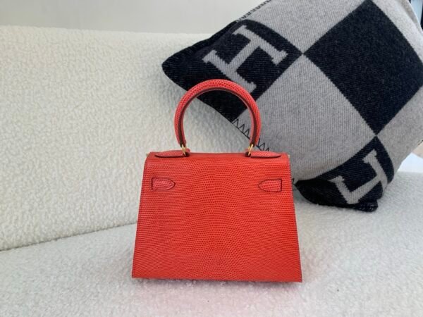 Global Shipping Mini Kelly A5 Bougainvillea GHW Lizard Leather