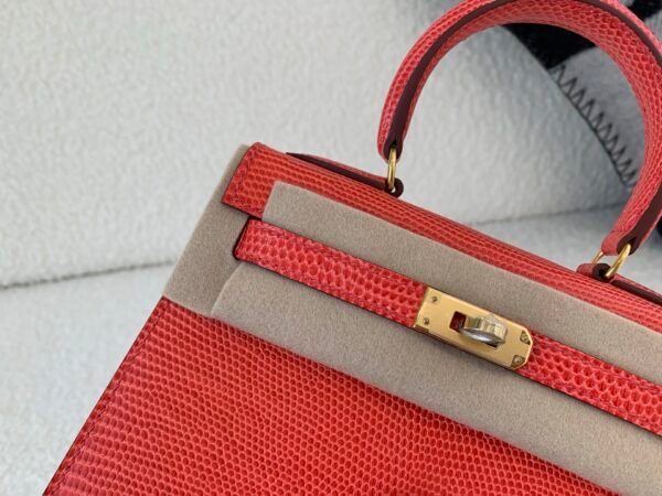 Global Shipping Mini Kelly A5 Bougainvillea GHW Lizard Leather