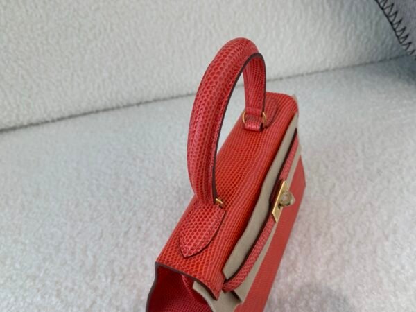Global Shipping Mini Kelly A5 Bougainvillea GHW Lizard Leather