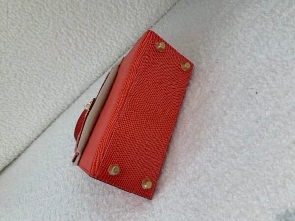 Global Shipping Mini Kelly A5 Bougainvillea GHW Lizard Leather