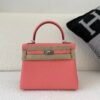 Kelly 25CM K4 Togo Leather Top Handmade Silver Hardware