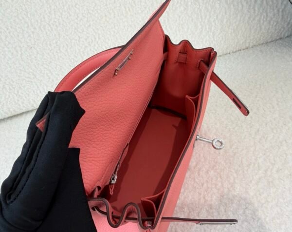 Kelly 25CM K4 Togo Leather Top Handmade Silver Hardware
