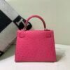 wsxc1769444843189_1 France Delivery Kelly 25CM E5 Rose Tyrien Ostrich Leather Silver Hardware