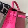 wsxc1769444843189_4 France Delivery Kelly 25CM E5 Rose Tyrien Ostrich Leather Silver Hardware