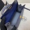 Lady Handle bag Kelly 25CM 77 Bleu Iris R2 Bleu Agate Ostrich Leather Gold Hardware R2 Bleu Agate