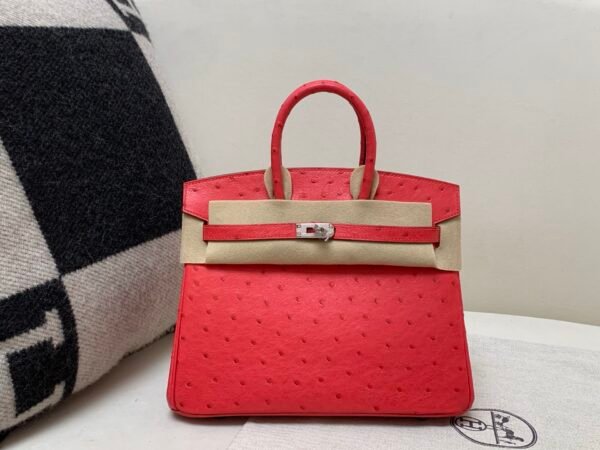 wsxc1769444849854_0-1 Global Shipping Birkin 25CM A5 Bougainvillea Ostrich Leather Rose Gold Hardware