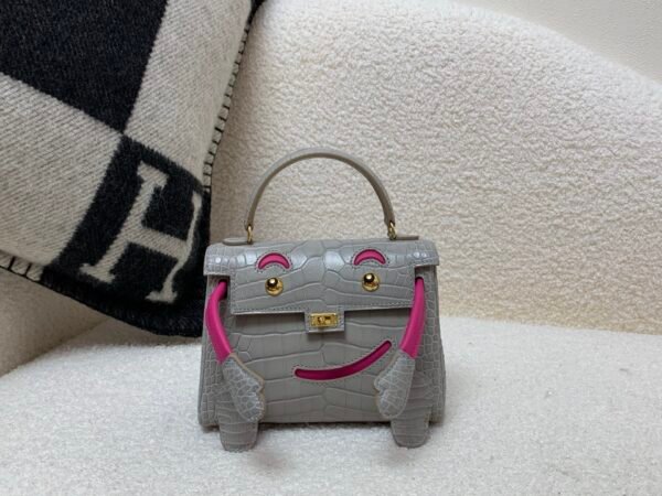wsxc1770052279191_0 Top Handmade Kelly doll 16CM 80 Alligator Leather Gold Hardware Mini Handle bag