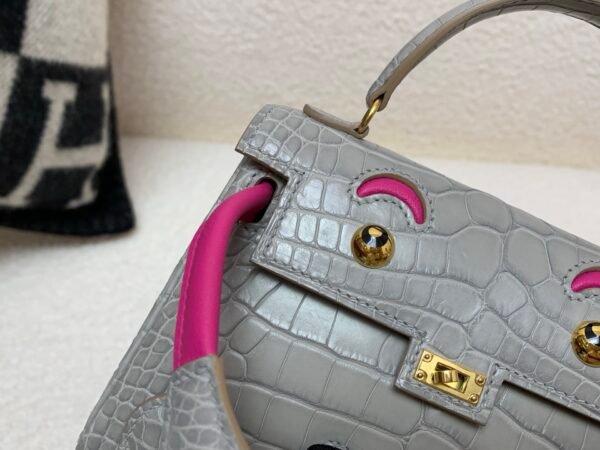 wsxc1770052279191_2 Top Handmade Kelly doll 16CM 80 Alligator Leather Gold Hardware Mini Handle bag