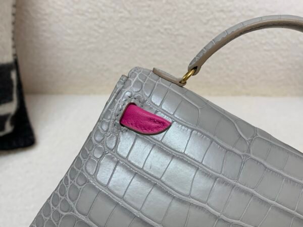 wsxc1770052279191_3 Top Handmade Kelly doll 16CM 80 Alligator Leather Gold Hardware Mini Handle bag