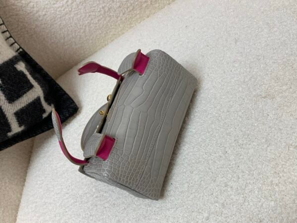 wsxc1770052279191_7 Top Handmade Kelly doll 16CM 80 Alligator Leather Gold Hardware Mini Handle bag