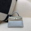 New Arrival Mini Kelly 19CM Silver Goat Leather SHW Full Handmade