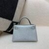 New Arrival Mini Kelly 19CM Silver Goat Leather SHW Full Handmade