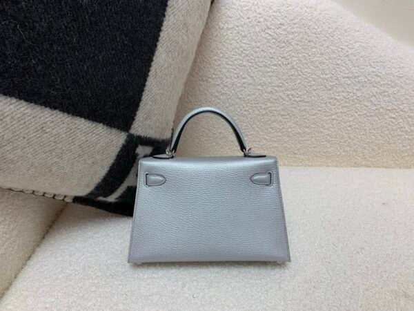 New Arrival Mini Kelly 19CM Silver Goat Leather SHW Full Handmade