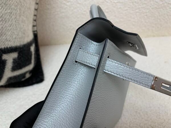 New Arrival Mini Kelly 19CM Silver Goat Leather SHW Full Handmade