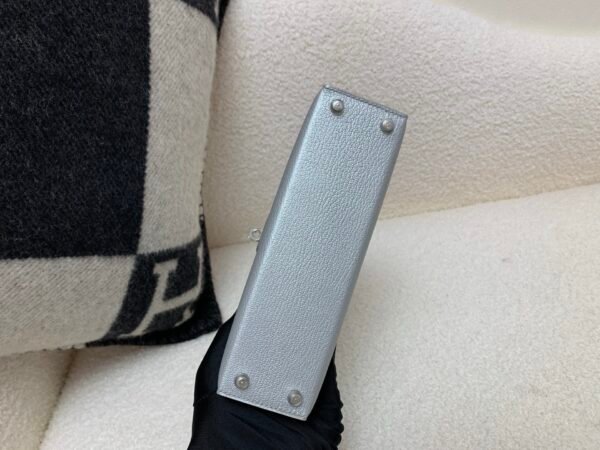 New Arrival Mini Kelly 19CM Silver Goat Leather SHW Full Handmade