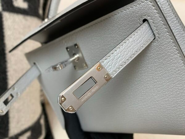 New Arrival Mini Kelly 19CM Silver Goat Leather SHW Full Handmade