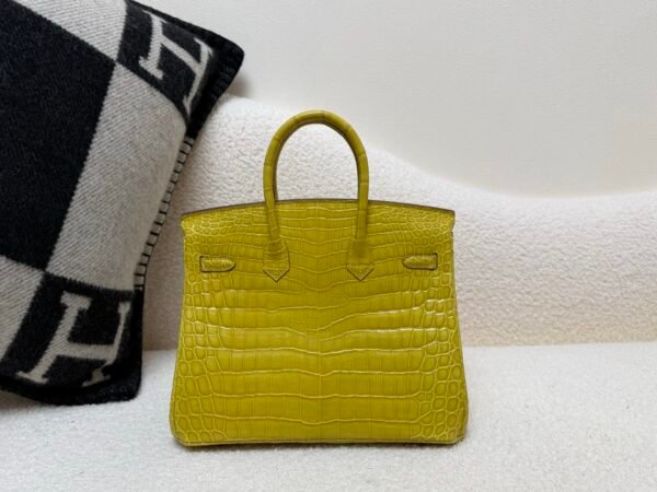 Global Shipping Birkin 25CM 9R Lime Porosus Silver Hardware 1:1 to make