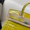 Global Shipping Birkin 25CM 9R Lime Porosus Silver Hardware 1:1 to make