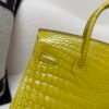 Global Shipping Birkin 25CM 9R Lime Porosus Silver Hardware 1:1 to make